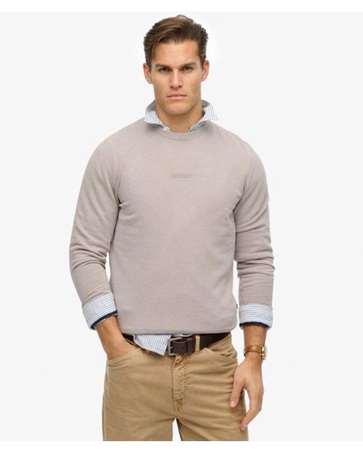 Superdry Gray & Co Micro Logo Crew Sweatshirt for men