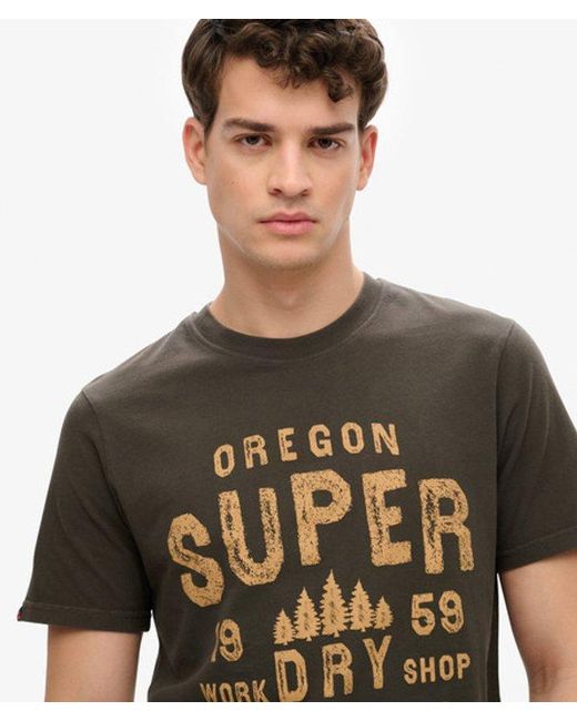 Superdry Black Work Shop T-Shirt for men