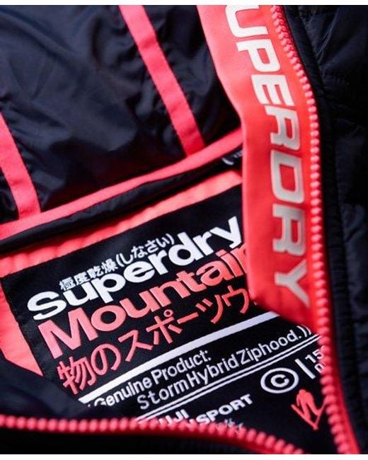 Superdry Blue Storm Hybrid Zip Hoodie Blizzard Marl
