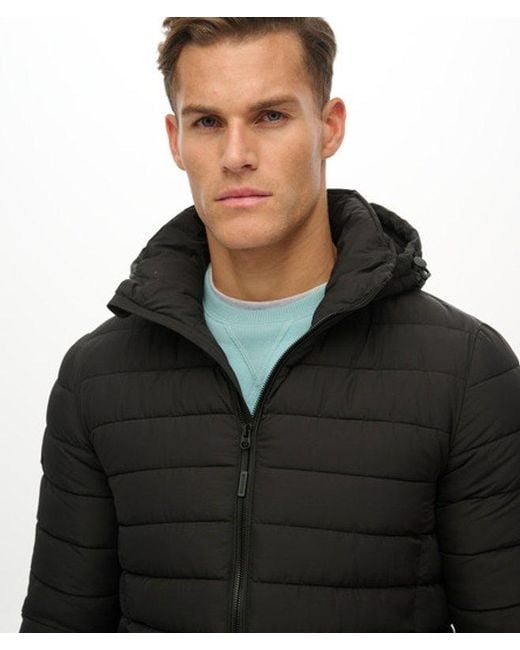 Superdry Black Hooded Fuji Jacket for men