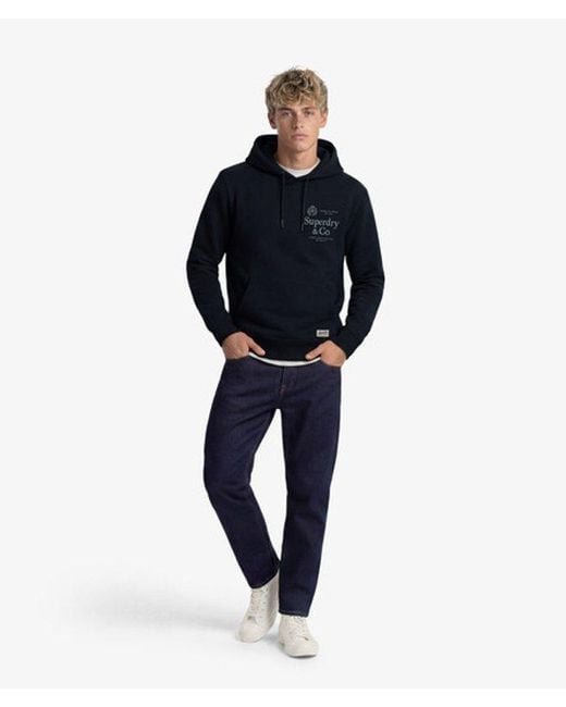Superdry Blue 1954 Company Relaxed Hoodie for men