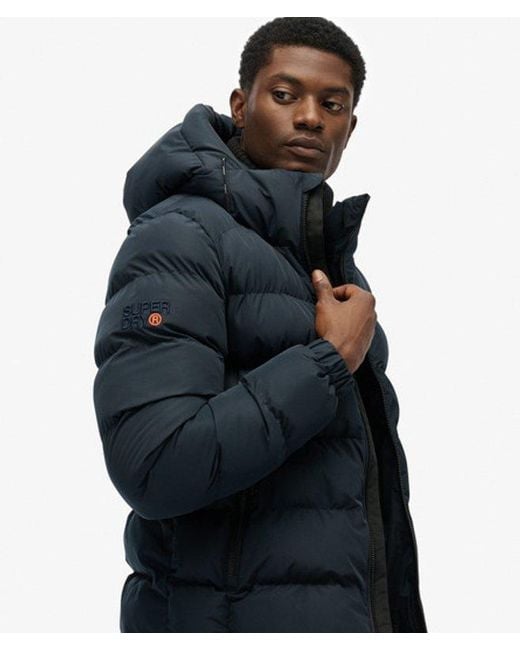 Superdry Blue & Co Hooded Sports Puffer Jacket for men