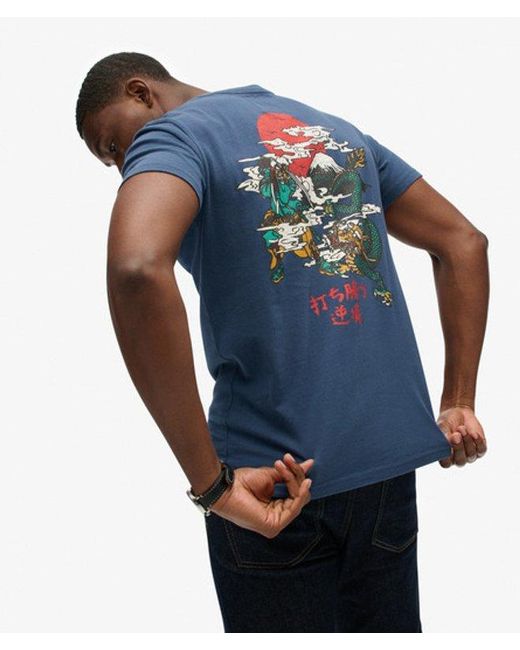 Superdry Blue & Co Vintage Logo Tokyo Relaxed T-shirt for men