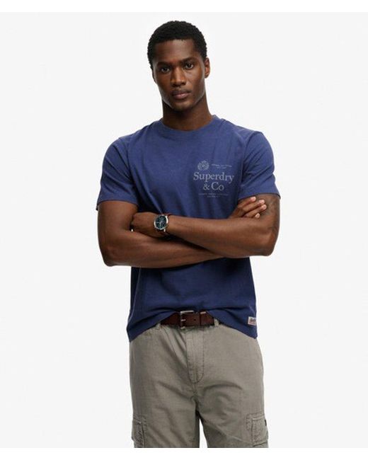 Superdry 1954 Company Relaxed T-shirt in het Blue voor heren