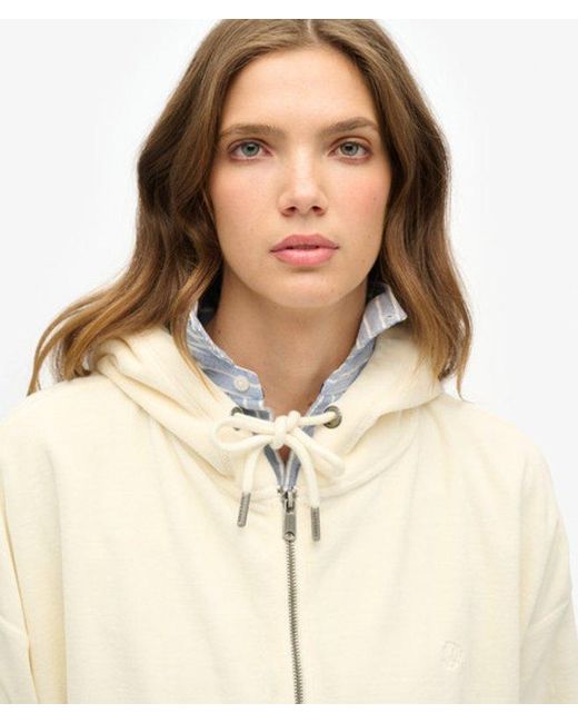 Superdry Natural Velour Zip Hoodie