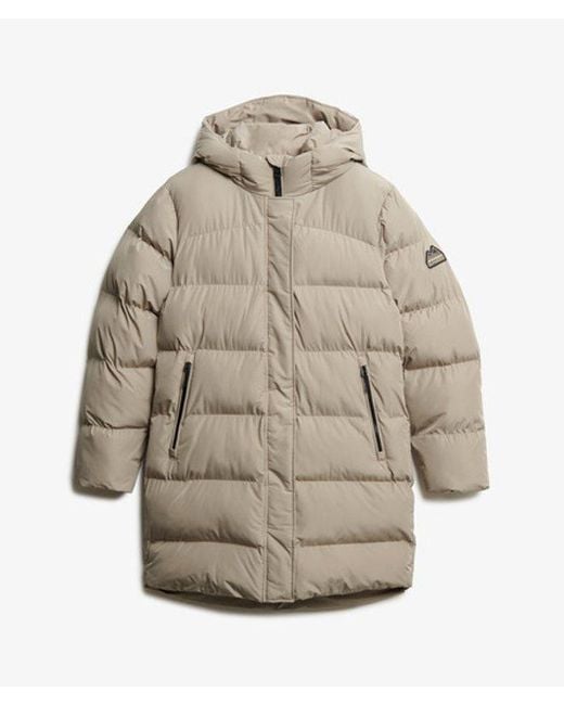 Superdry Gray & Co Hooded Sports Puffer Mid Length Jacket
