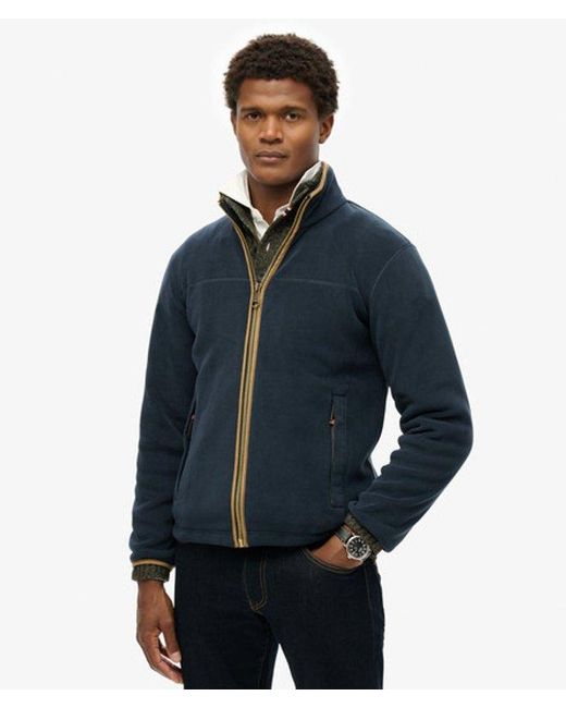 Superdry Blue Estate Full Zip Fleece for men