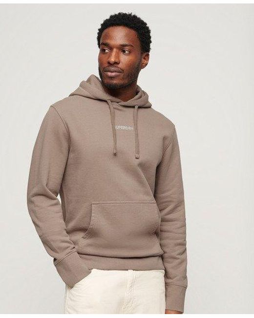 Superdry Natural Micro Logo Graphic Loose Hoodie for men