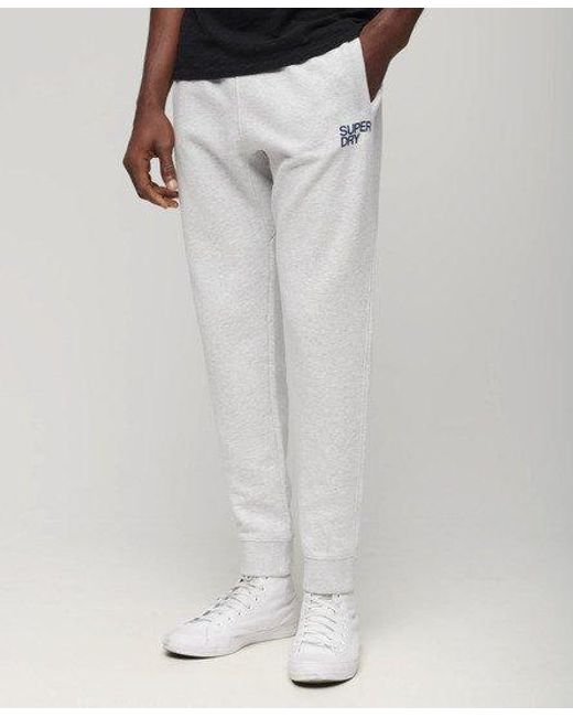 Superdry White Sportswear Logo Tapered joggers for men