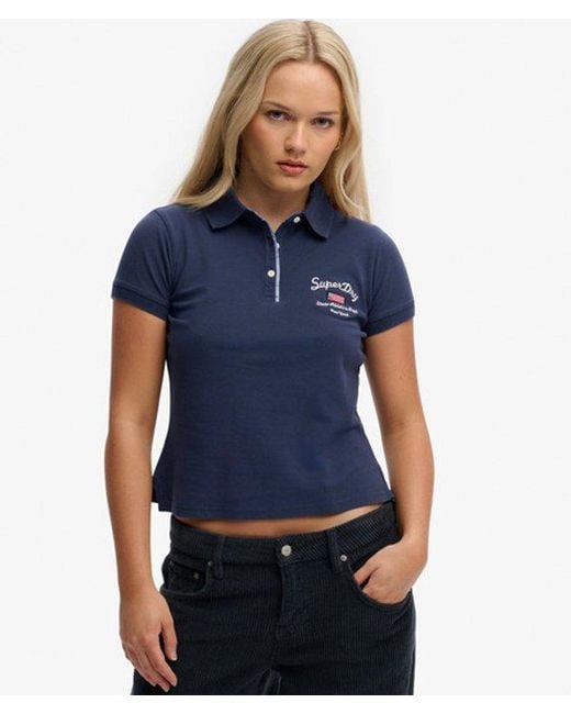 Superdry Blue & Co Athletic Essentials Graphic Polo Top