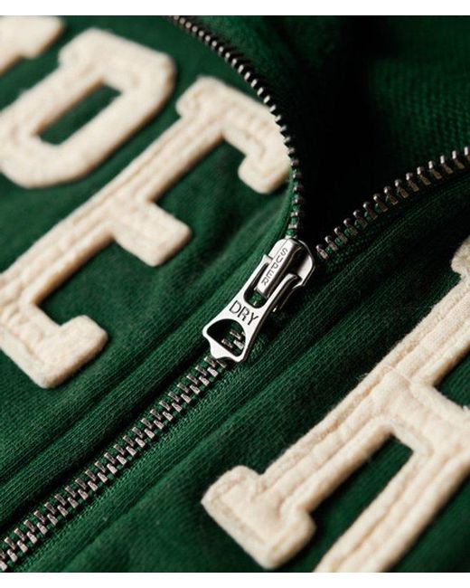 Superdry Green & Co Athletic Essentials Applique Loose Zip Track Top