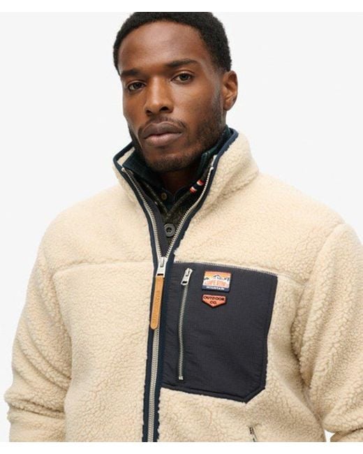 Homme Veste Polaire Borg Vintage Retro Taille Superdry pour homme en coloris Brown