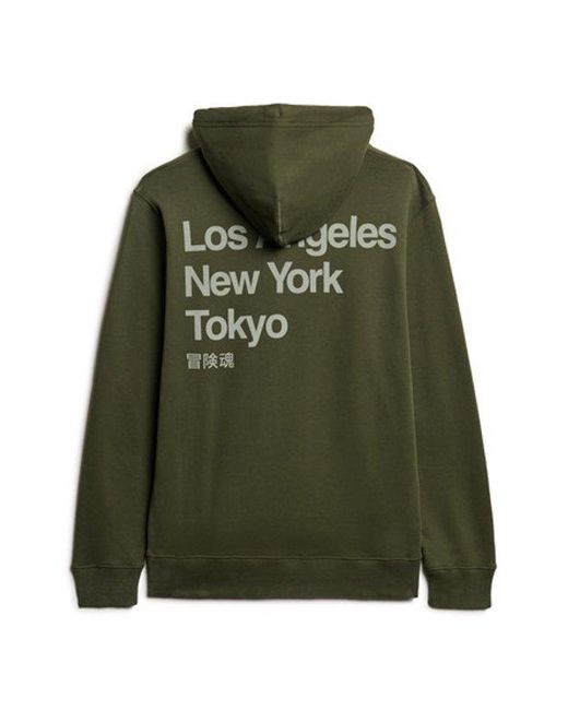 Superdry Green & Co Core Logo City Loose Fit Hoodie for men