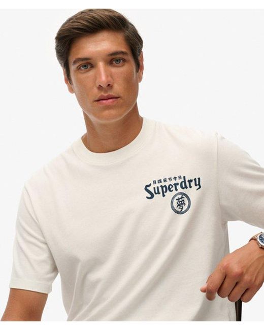 Superdry Tokyo Narrative Losse T-shirt in het White voor heren