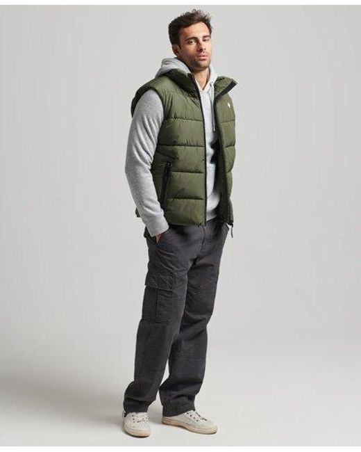 Superdry Green Sports Puffer Vest for men