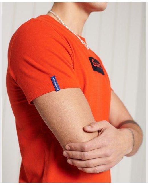 Superdry Orange Core Logo Workwear Standard Weight T-shirt for men