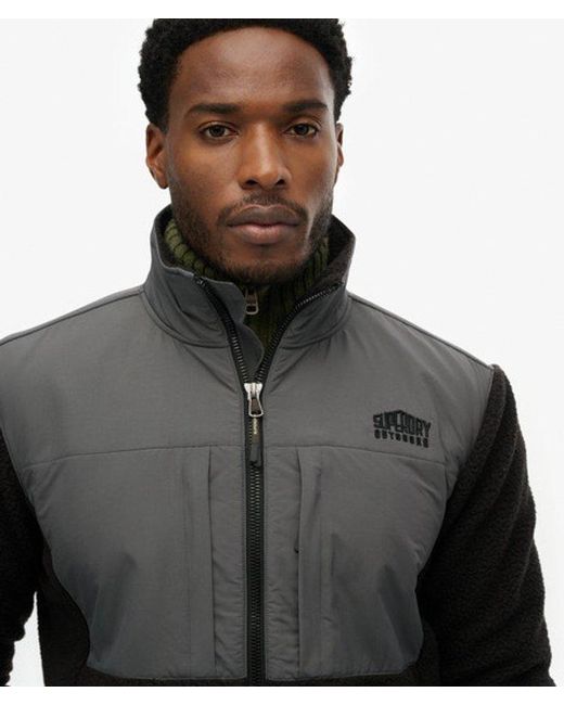 Superdry Black & Co Polar Fleece Hybrid Trekker for men