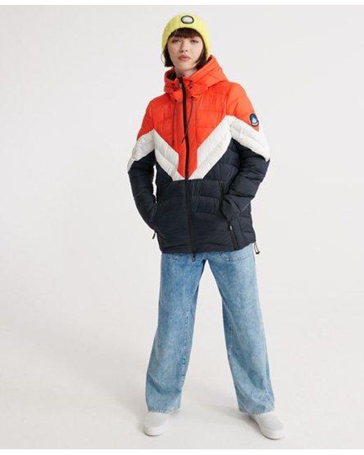 Superdry Red Colour Block Eclipse Jacket Patriot