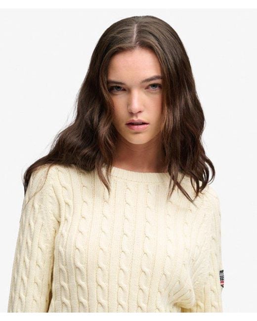 Superdry Natural & Co Ladies Loose Fit Cable Knit Slouchy Jumper