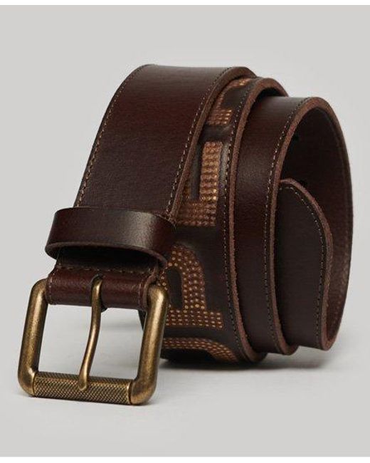 Superdry Brown Vintage Branded Belt for men