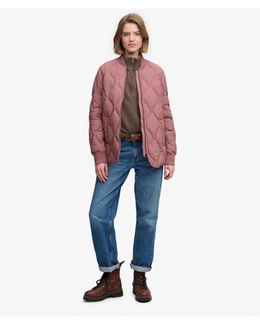 Superdry Red Short Onion Quilt Liner Jacket