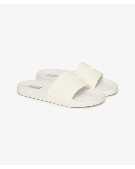 Superdry Code Logo Badslippers in het White