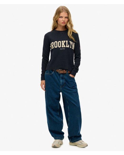 Superdry Blue & Co Athletic Essential Graphic Long Sleeve Top
