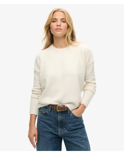 Pull ras-du-cou essential Superdry en coloris White