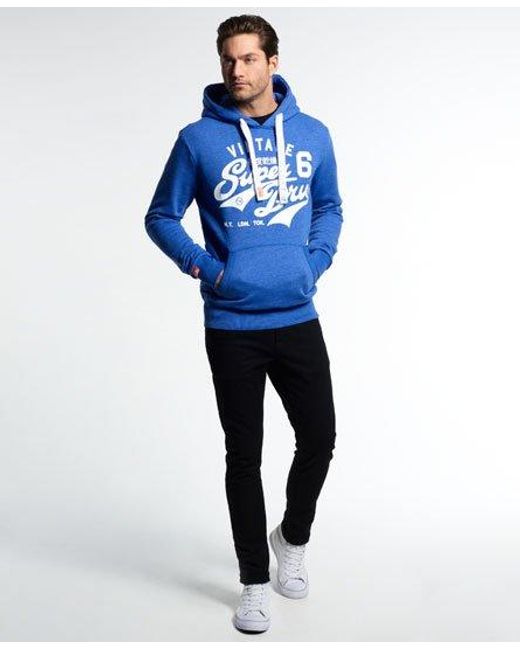 Superdry Blue Stacker Reworked Classic Hoodie Everton Grindle for men