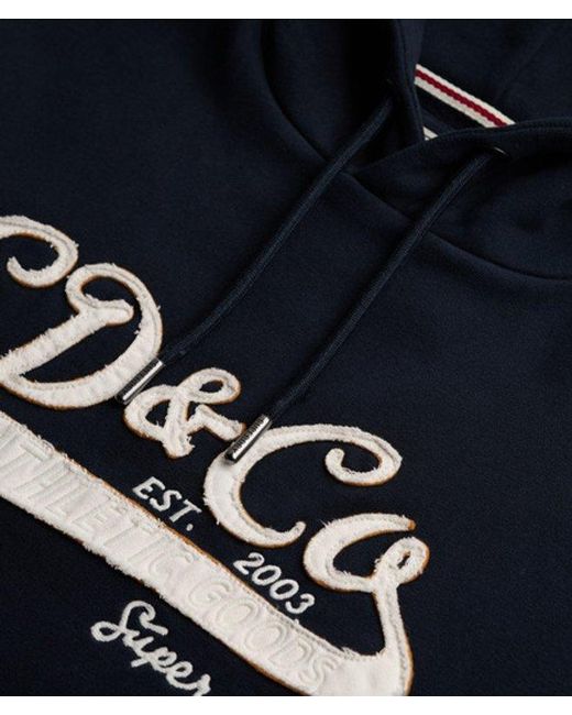 Superdry Blue & Co Washed Embroidered Relaxed Hoodie for men
