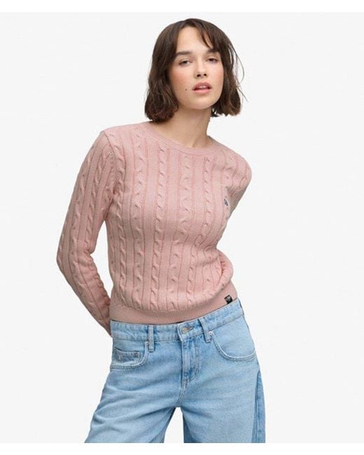 Superdry Blue & Co Essentials Cable Knit Jumper