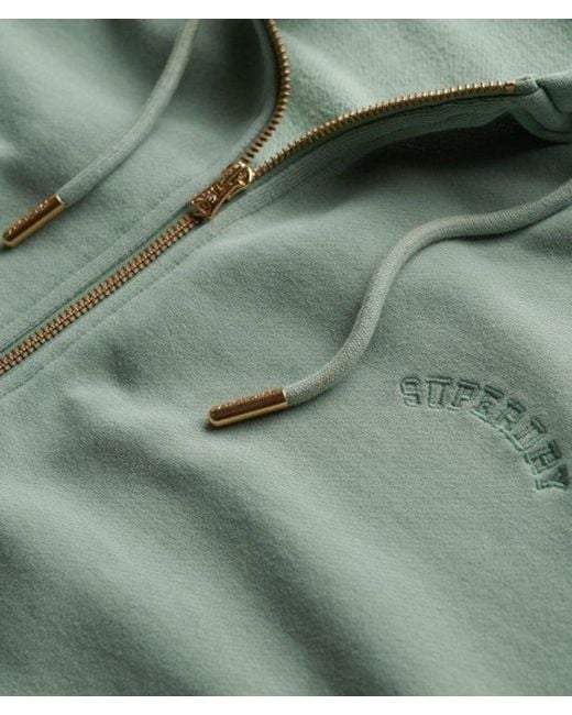 Superdry Green Essential Logo Oversized Raglan Zip Hoodie