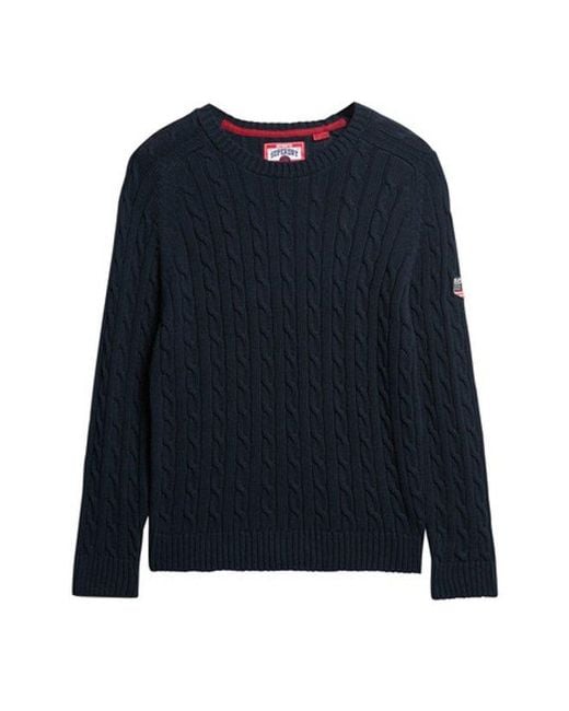 Superdry Blue & Co Slouchy Cable Knit Jumper