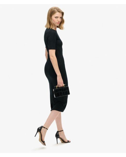 Superdry Black & Co Short Sleeve Midi Jersey Dress