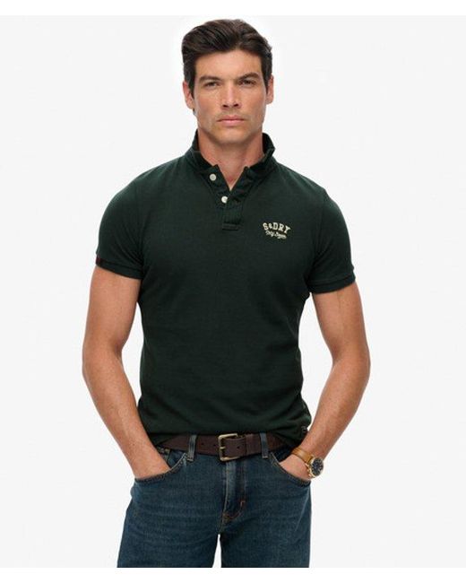 Superdry Green & Co Vintage Athletic Embroidered Polo Shirt for men