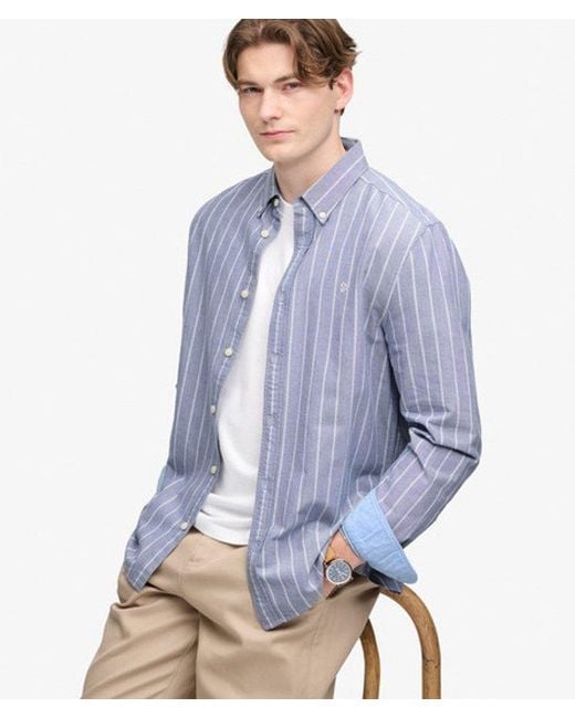 Superdry Blue & Co Preppy Oxford Long Sleeve Shirt for men