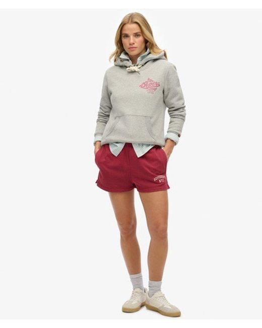 Superdry Red Athletic Metallic Hoodie