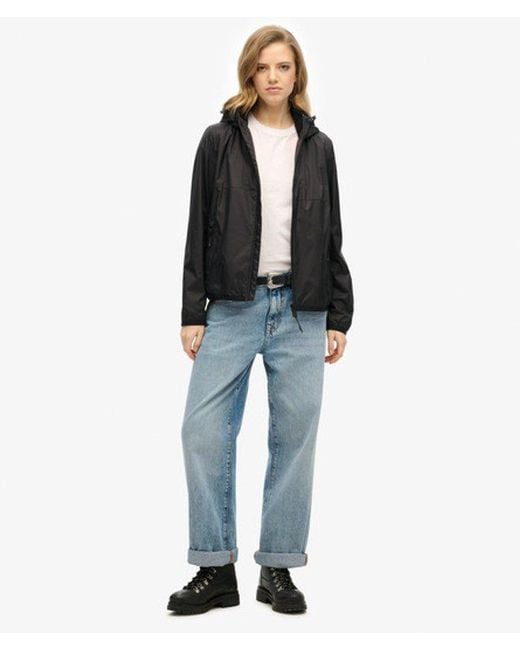 Superdry Black & Co Hooded Logo Windbreaker Jacket