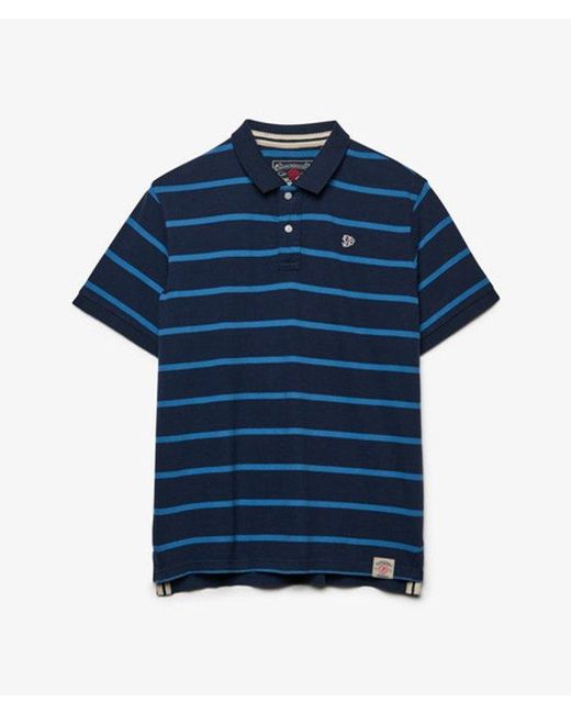 Superdry Blue & Co Vintage Stripe Jersey Polo Shirt for men
