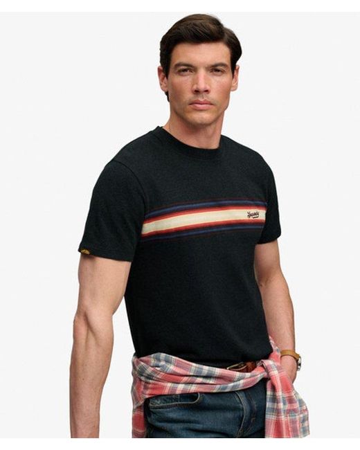 Superdry Black & Co Outdoor Stripe Logo Relaxed T-shirt for men