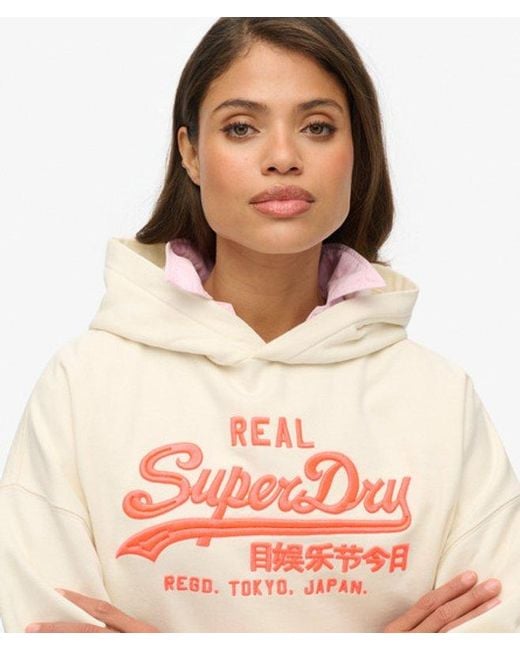 Superdry Natural & Co Vintage Logo Neon Relaxed Hoodie