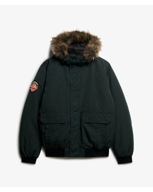 Superdry Green & Co Everest Faux Fur Bomber Jacket for men
