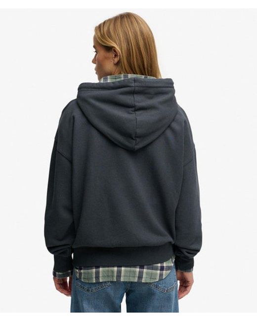 Superdry Blue & Co Luxe Casual Embroidered Relaxed Hoodie