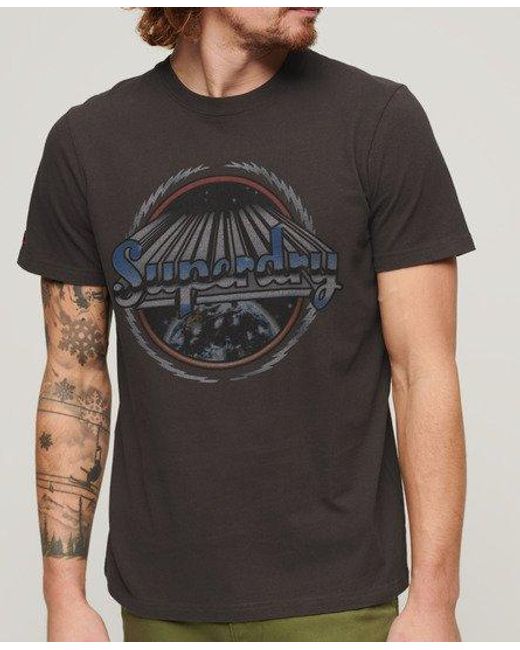 Superdry Rock Band T-shirt Met Grafische Print in het Black voor heren