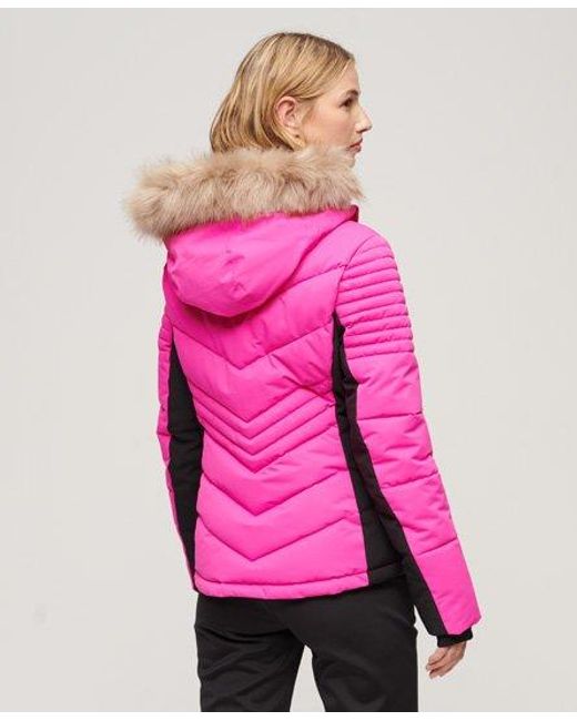 Superdry Sport Luxe Ski-pufferjas in het Pink