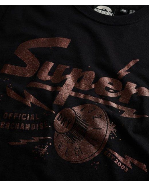 Superdry Black & Co Band Merch Fitted T-shirt