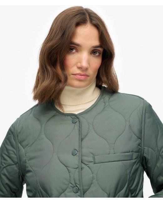 Superdry Green Quilted Lite Liner Jacket