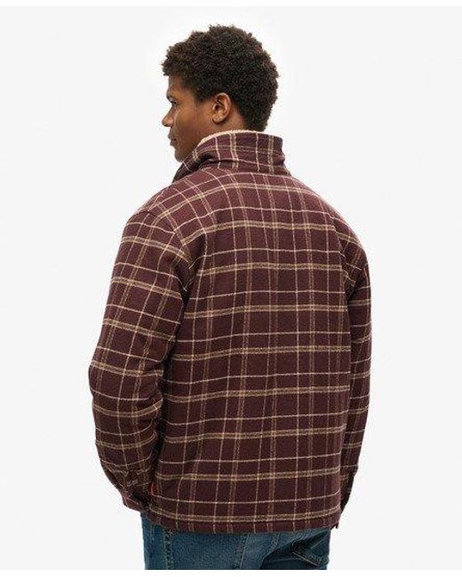 Superdry Brown Surplus Check Jacket for men