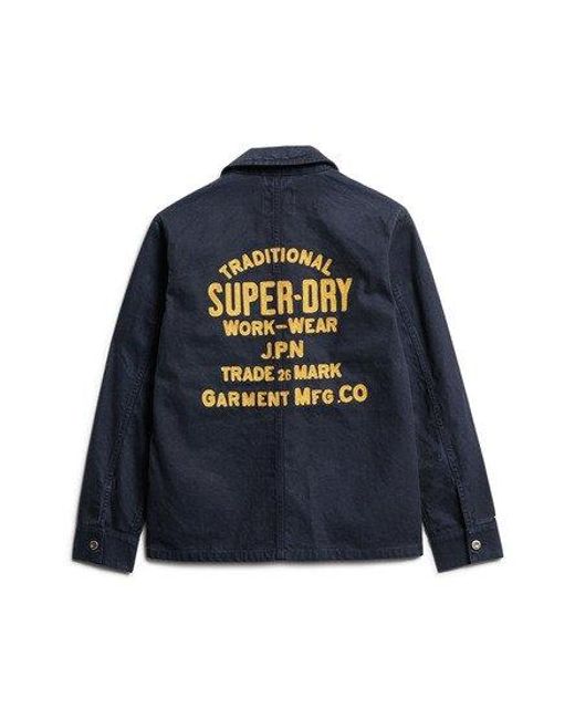 Superdry Blue Canvas Chore Jacket