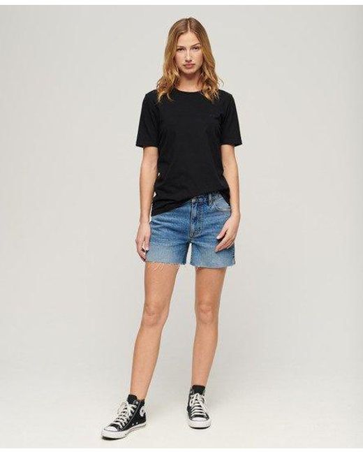 Superdry Black Essential Logo Embroidered T-shirt
